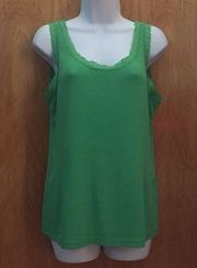 Green Jones New York Tank Top with Lace Size Large