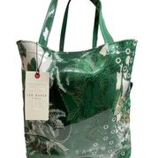 NWT Ted Baker Rococo Riccon Large Shopper Green & White Tropical Floral Tote Bag