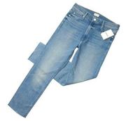 NWT Mother Mid Rise Dazzler Crop Fray in Blowing Kisses Stretch Crop Jeans 30