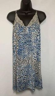 Oscar de la Renta Pink Label Leopard Chemise Nightgown Size Small