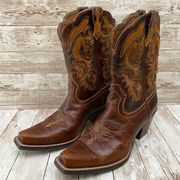 10006752 “Shada” Cowboy Boots Brown Mid-Calf Western Boots Size 6.5