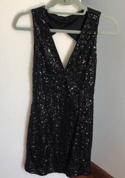 Black sequin bodycon dress