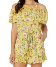 Lucky brand floral romper swim cover up