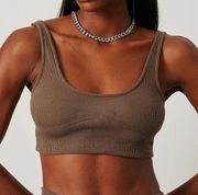 Brown Organic Ribbed Top