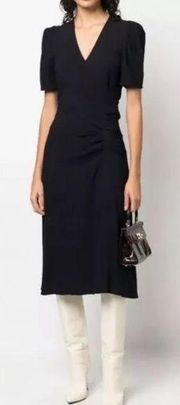 BA&SH Oya Faux Wrap Wool Blend Midi Dress M