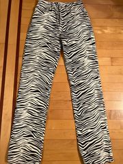 High Rise Zebra Jeans