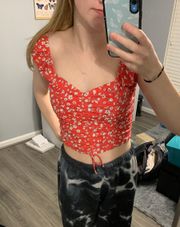 Flower Tight Crop Top