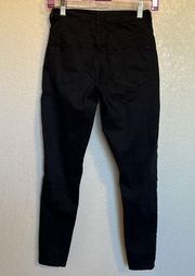 {Mossimo Supply Co} High rise moto black ankle jeans