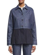 Elizabeth and James York Chambray Button Front Jacket Indigo Peplum Size Medium