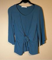 Potter’s Pot Women’s Blue Front Tie Top Small