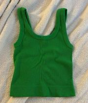 Green Ribbed Workout/Lounge Tank