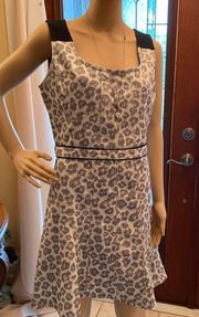 Marc by Marc Jacobs Heather White Leopard Jacquard A Line mini Dress size 8