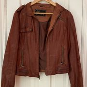 Guess Brown Faux Leather Jacket
