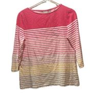 Chico's women multi color strip blouse size 1