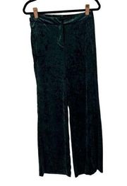 Cynthia Rowley Dark Green Velvet Wide Leg Pants Sz 4