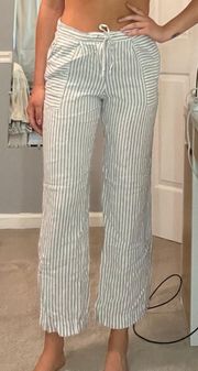 Linen Blue Striped Pants