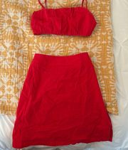 Princess Polly Red Skirt And Top Set