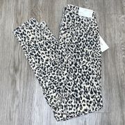 Ella Moss Women's Cream/Black Cheetah Dabs High Rise Skinny Ankle Jeans sz 24