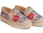 Johnny Was Nepentha Embroidered Espadrilles Shoes