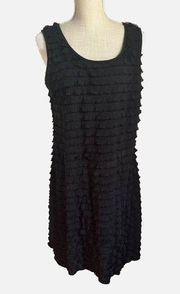 Black Tiered Ruffle Tank Sleeveless Dress Women’s Size Large