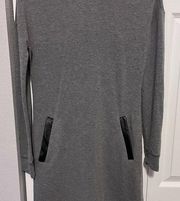 Tacera grey long sleeve sweatshirt dress in PS