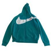 Teal Y2k Zip hoodie Jacket