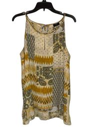 NWT T Tahari Yellow Patchwork Sleeveless Tank/Tunic