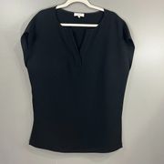 Lafayette 148 New York Size M Black Drop Shoulder Oversized Blouse