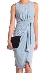 Dusty Blue  California Dreams Wrap Midi Dress