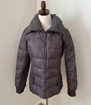 Blanc Noir Quilted Puffer Coat Women's Black‎ Down Quilt Full Zip Medium