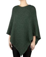 Love Your Melon Knit Poncho Pullover Sweater Metallic Green One Size NWT