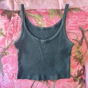 Brandy Melville ribbed round neck tank top cami dark forest green