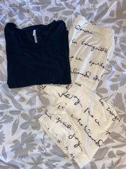 Soma French Script Ivory Pajama Set