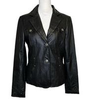 Black Rivet  black genuine leather jacket size M