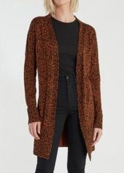 Sanctuary  Open Front Animal Print Leopard Cardigan Brown Black Medium