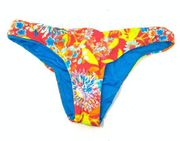 Polo Ralph Lauren Women's Sz M Brazilian Style Bikini Bottom Floral Reversible