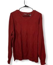 Oscar de la renta red vneck sweater Large