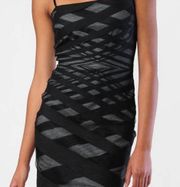 Robert Rodriguez Crisscross Mesh Overlay Bandage Dress