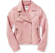 Sueded Moto Pink Jacket Zip Up Coat for Girls Size XL (14)