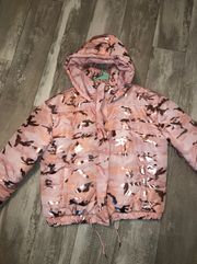 gorgeous color rose gold puffer jacket