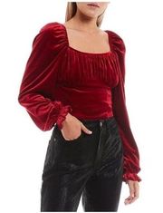 NWT Chelsea & Violet Red Velvet Crop Top