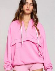 POL Keep Me Company French Terry Hoodie in Pink size M