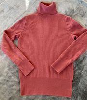 Saks Fifth Avenue Wool Blend Turtleneck Sweater in Salmon