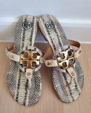 🤎🩶  logo Snakeskin Print Miller sandals Size 9