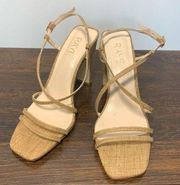 Raye 3.5” straw strappy heel size 7.5