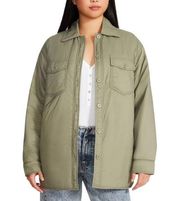 NWT STEVE MADDEN Lighweight Puffer Shirt Jacket IN DEEP LICHEN GREEN,