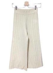 Tabula Rasa Culotte in Ecru Ribbed Sweater Knit Wide-Leg Pants Cream Size XS