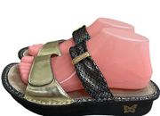 Women Karmen Slide Sandal Size 37 / usa 6.5-7 Diamonds Forever Gold Blac