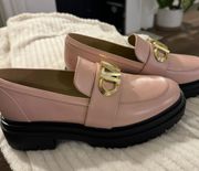 Pink Leather Loafers