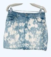 White Blue Acid Wash Mini Skirt Junior Size 13